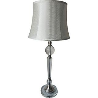 Fangio Metal & Crystal Buffet Lamp in Chrome w Acetate Diamond Pattern Drum Shade  Make More Happen at