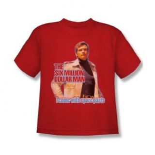 The Six Million Dollar Man   Spare Parts Youth T Shirt In Red Clothing