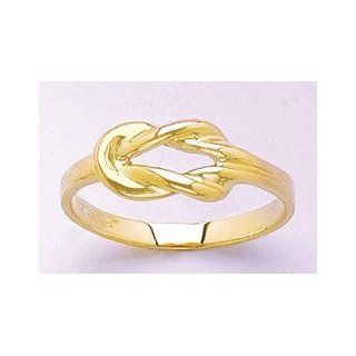 14k Gold Trend Ring, Freeform Love Knot Band, High Polish Million Charms Jewelry