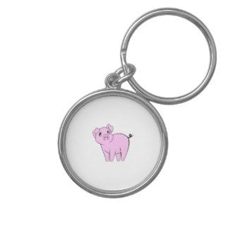 Cute Little Piggy (Baby Pig)   Pink Black Keychain
