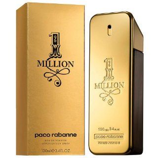 Paco Rabanne 1 Million Eau de Toilette Spray for Men, 3.4 Fluid Ounce  One Million  Beauty