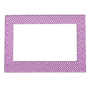 Cool Pink Geometric Abstract Design Magnetic Photo Frames