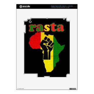 Rasta Black Power Fist over Africa Skins For iPad 3