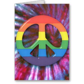 Psychedelic RainBow Peace Symbol Cards