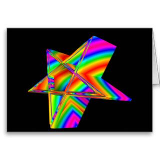 3 D Inverted Rainbow Pentagram #6 Greeting Card