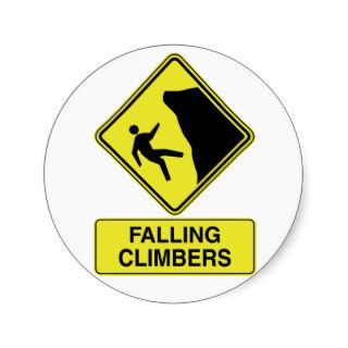 Falling Climbers ~  Rock Climbing Sign Sticker