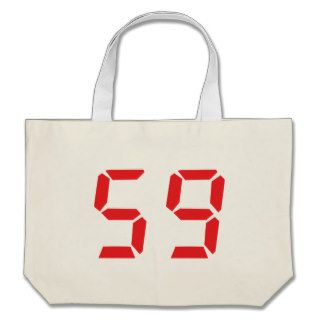 59 fifty nine red alarm clock digital number canvas bags