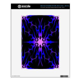 Flames Tribal Tattoo Purple and Blue Decal For NOOK
