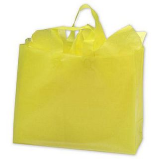 16 x 6 x 12 Frosted High Density Shoppers, Yellow  Make More Happen at