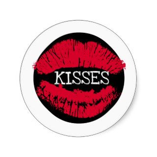 KISSES HOT LIPS DECAL PRINT STICKER