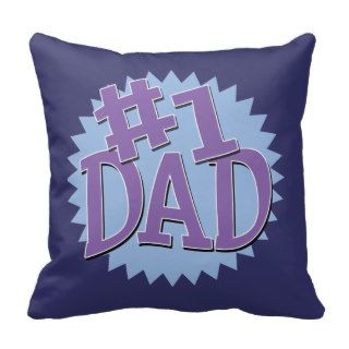 Number 1 Dad Father's Day Throw Pillow