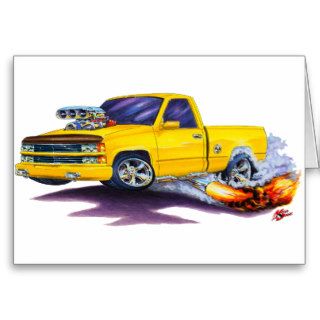 1988 98 Silverado Yellow Truck Greeting Card