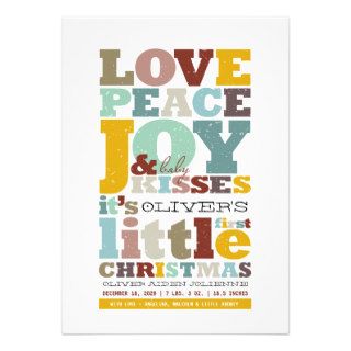 Baby First Christmas Love Birth Announcement Card