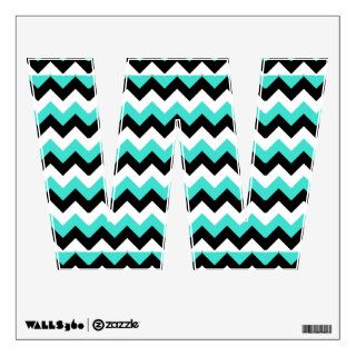 Turquoise Black and White Chevron Room Stickers