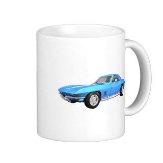 1967 Corvette Sports Car Blue Finish Coffee Mugs