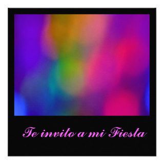 Invitación   Te invito a mi Fiesta   Multicolor Custom Announcements