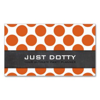 SIMPLE CARD polka dot chalkboard bright orange Business Card Template