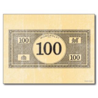 Vintage 100 Dollar Bill Post Card