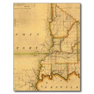 Shelton and Kensett's Map Of The State Of Indiana Postcard