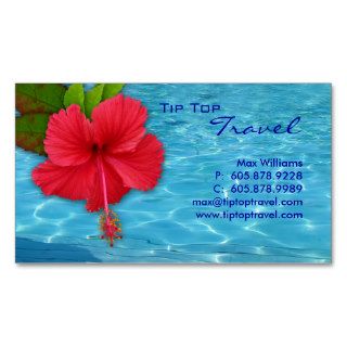 Travel Pool Red Hibiscus Business Card