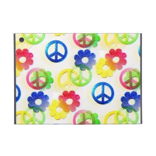 Groovy Hippie Peace Signs Flower Power Sparkle iPad Mini Cases