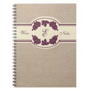 Monogram Wine Journal Notebook