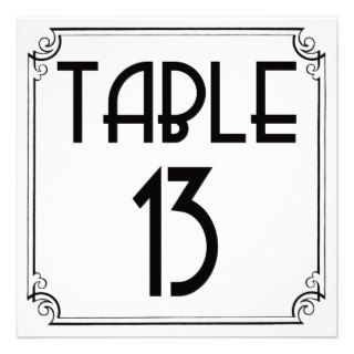 Art Deco Table Number 13 Invites
