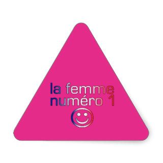 La Femme Numéro 1   Number 1 Wife in French Triangle Stickers