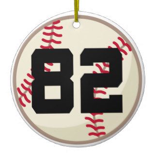 Baseball Player Number 82 Ornament