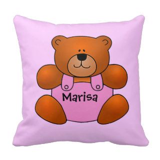 Personalized Teddy Bear Throw Pillow