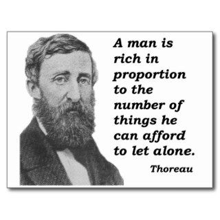 Henry David Thoreau ~ Rich Quotation Post Card