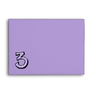 Silly Number 3 lavender Card Envelope