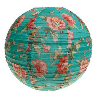 Sass & Belle Turquoise floral printed fabric lamp shade