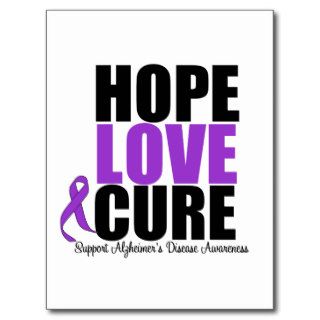 Hope Love Cure Alzheimer's Disease Post Card