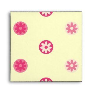 Pink Blossom Buttons Custom Envelope