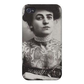 Vintage Tooed Lady  Cases For iPhone 4