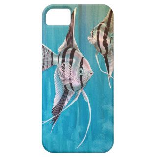Angel fish on pretty blue background oil painting iPhone 5 cover
