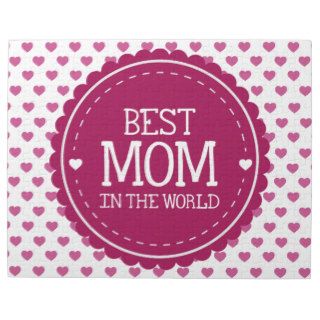 Best Mom in the World Pink Hearts and Circle Jigsaw Puzzle