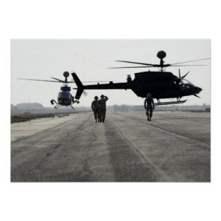 U.S. Army OH 58D Kiowa Helicopter Refuling Posters