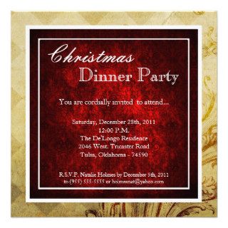 Elegant Holiday Christmas Dinner Party Invitation