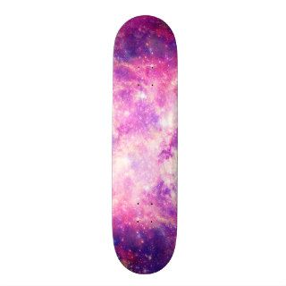 Colorful Pink & Blue Galaxy Nebula Skate Deck