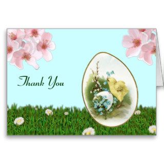 Vintage Easter Chick Baby Shower Thank You Notes Greeting Card