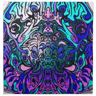 Alien Head Evil Species # 44   blue and purple 2 Printed Napkins