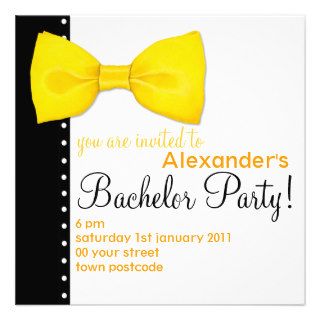 Lemon BowTie Bachelor Party Invitation