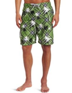 Free Country Men's Island Palm Plaid Free C Board Swimsuit at  Mens Clothing store