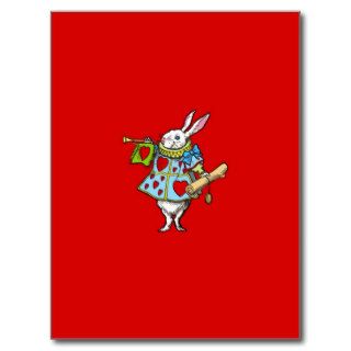 Alice Wonderland ~ Postcard Rabbit Red Hearts