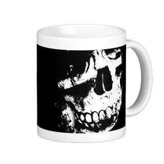 Skull mug  Black and white drawing