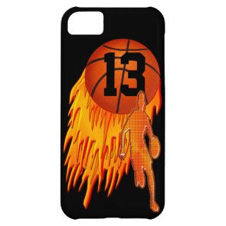 Cool iPhone 5C Cases for Boys, Flaming Basketball