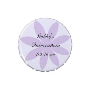 Purple Daisy Quinceanera Favor Candy Tin