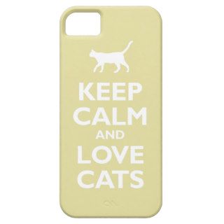 Keep Calm and Love Cats (chardonnay) iPhone 5 Case